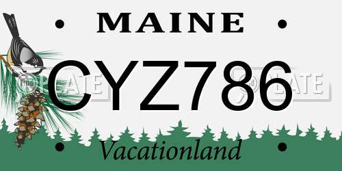 CYZ786 Maine License Plate