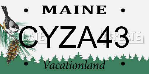 CYZA43 Maine License Plate