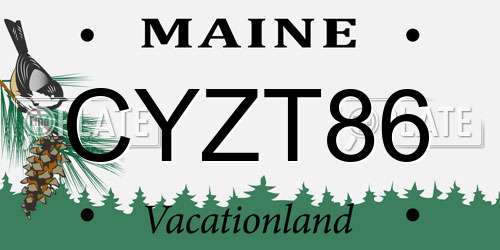 CYZT86 Maine License Plate