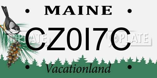 CZ0I7C Maine License Plate