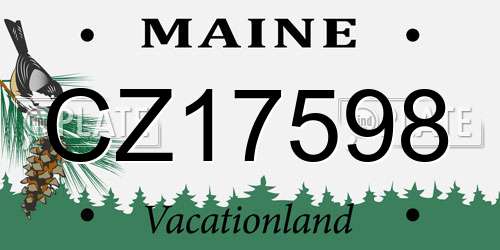 CZ17598 Maine License Plate