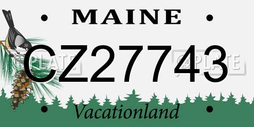 CZ27743 Maine License Plate