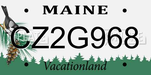 CZ2G968 Maine License Plate