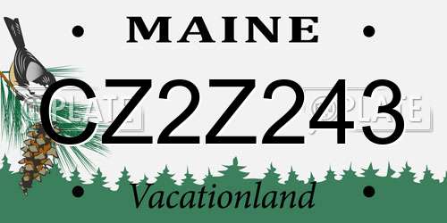 CZ2Z243 Maine License Plate