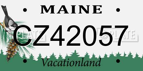 CZ42057 Maine License Plate