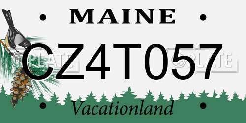 CZ4T057 Maine License Plate