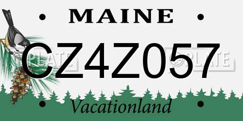 CZ4Z057 Maine License Plate