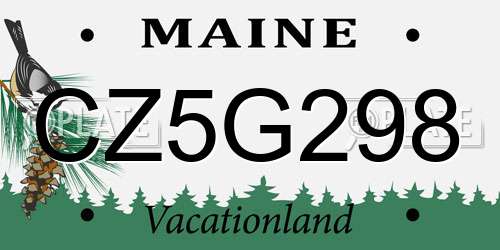 CZ5G298 Maine License Plate