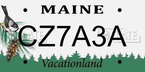 CZ7A3A Maine License Plate