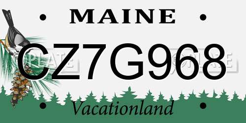 CZ7G968 Maine License Plate