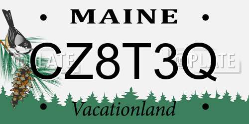 CZ8T3Q Maine License Plate