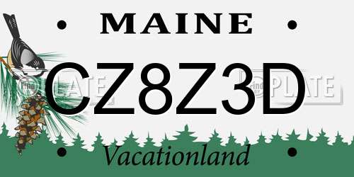 CZ8Z3D Maine License Plate
