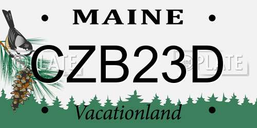 CZB23D Maine License Plate