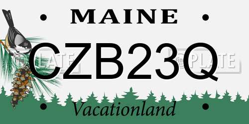 CZB23Q Maine License Plate