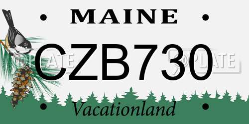 CZB730 Maine License Plate