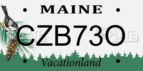 CZB73O Maine License Plate