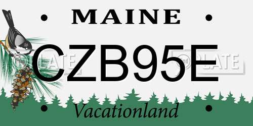 CZB95E Maine License Plate