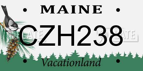 CZH238 Maine License Plate