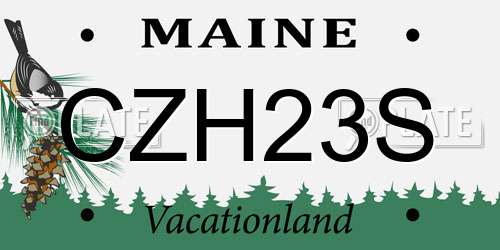 CZH23S Maine License Plate