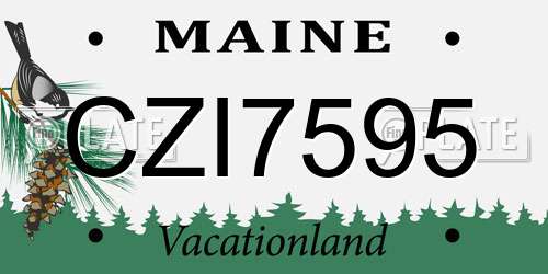 CZI7595 Maine License Plate