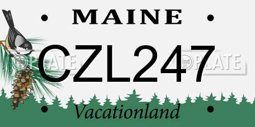 CZL247 Maine License Plate