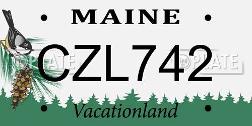 CZL742 Maine License Plate