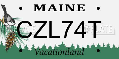 CZL74T Maine License Plate