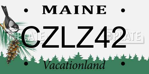 CZLZ42 Maine License Plate