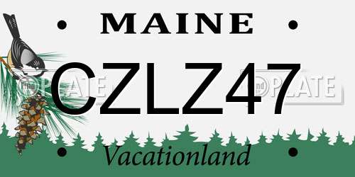 CZLZ47 Maine License Plate