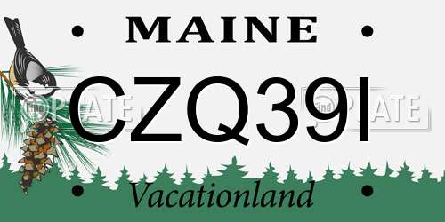 CZQ39I Maine License Plate