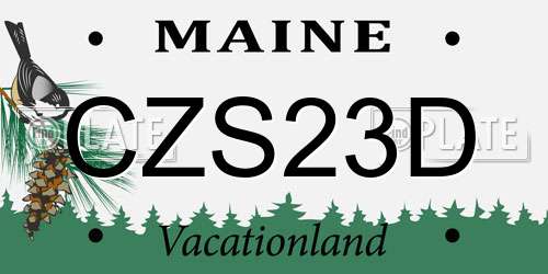 CZS23D Maine License Plate