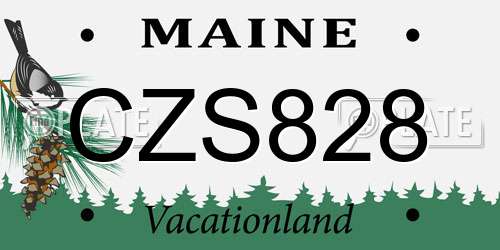 CZS828 Maine License Plate
