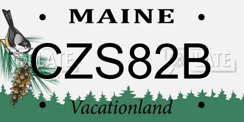 CZS82B Maine License Plate