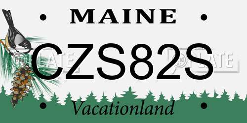 CZS82S Maine License Plate
