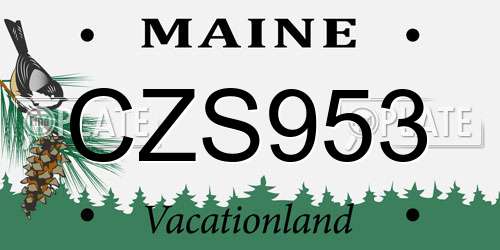 CZS953 Maine License Plate