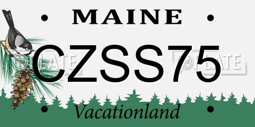 CZSS75 Maine License Plate