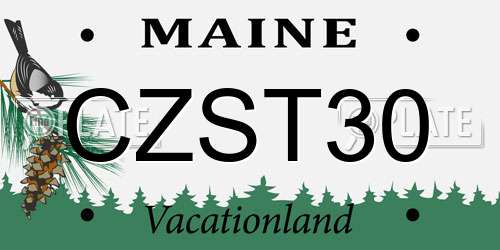 CZST30 Maine License Plate