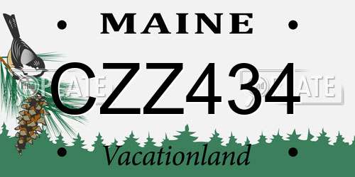 CZZ434 Maine License Plate