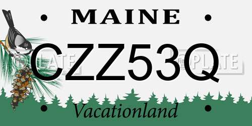 CZZ53Q Maine License Plate
