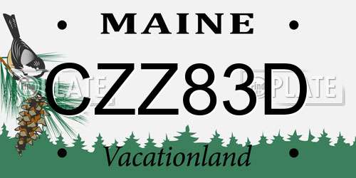 CZZ83D Maine License Plate