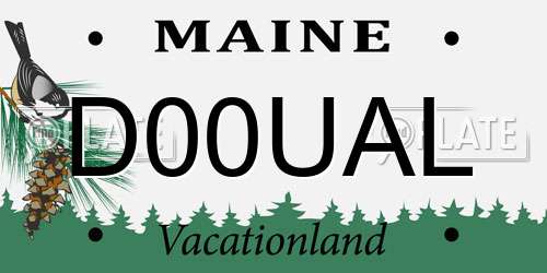 D00UAL Maine License Plate