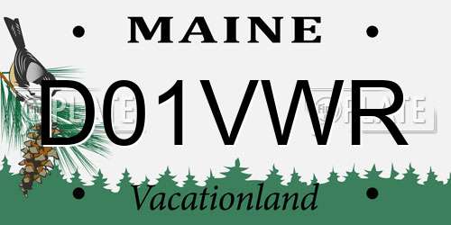 D01VWR Maine License Plate