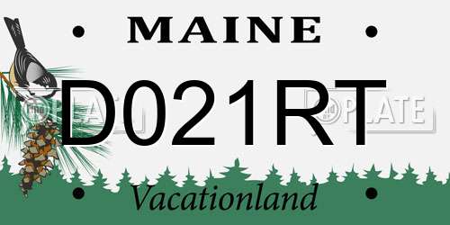 D021RT Maine License Plate