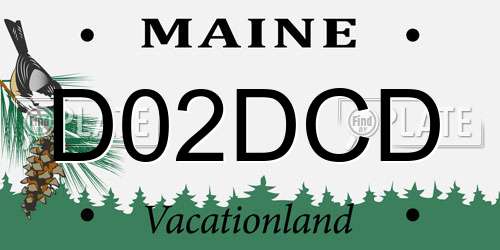 D02DCD Maine License Plate