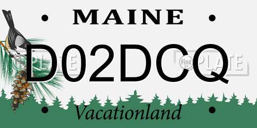 D02DCQ Maine License Plate