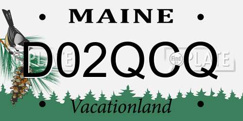 D02QCQ Maine License Plate