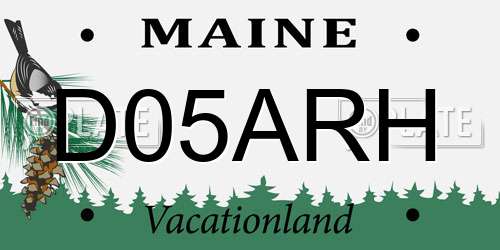 D05ARH Maine License Plate