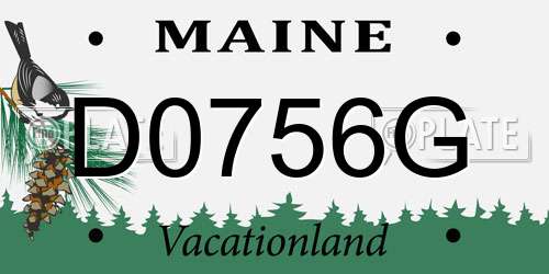 D0756G Maine License Plate