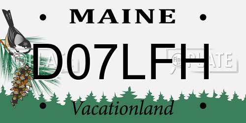 D07LFH Maine License Plate