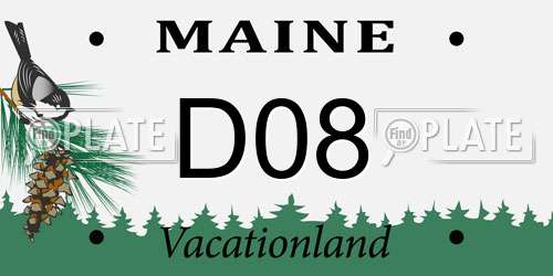 D08 Maine License Plate